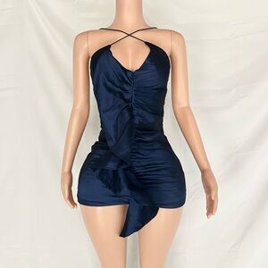 Rare London Midnight Blue Mini Dress